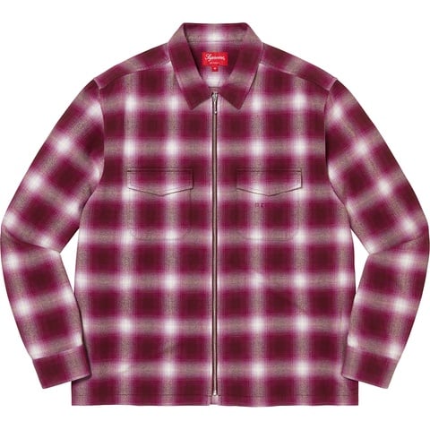 Shadow Plaid Flannel Zip Up Shirt - SupremeCommunity