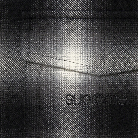 Supreme Shadow Plaid Flannel Zip Up Shirt - Black