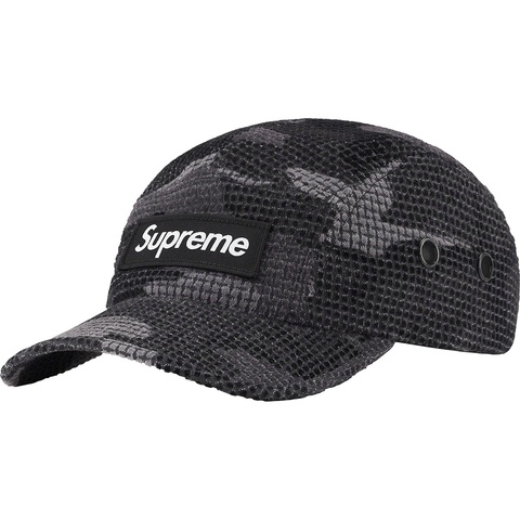 Supreme Camo Grid Velvet Camp Cap - Black Camo