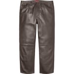 Supreme Leather 5-Pocket Jean (FW22) - Brown