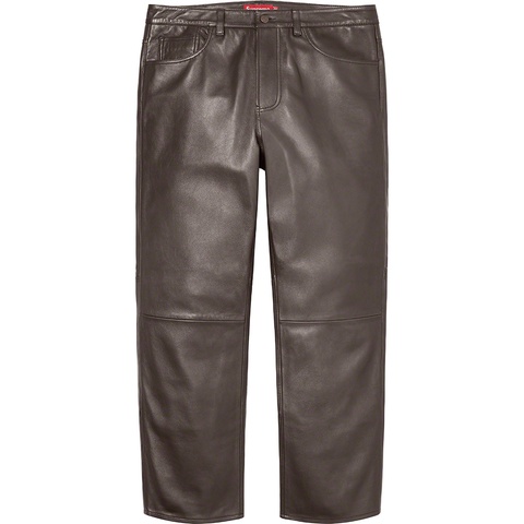 Supreme Leather 5-Pocket Jean - Brown