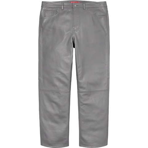 Supreme Leather 5-Pocket Jean - Grey