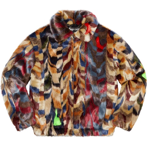 Supreme Multicolor Faux Fur Bomber Jacket - Multicolor