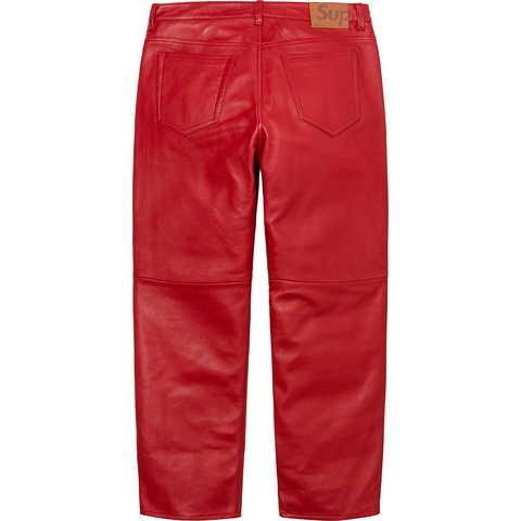 Supreme Leather 5-Pocket Jean - Red