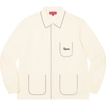 Supreme Contrast Stitch Button Up Sweater (FW22) - Natural