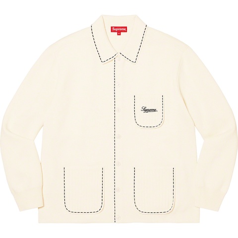 Contrast Stitch Button Up Sweater - SupremeCommunity