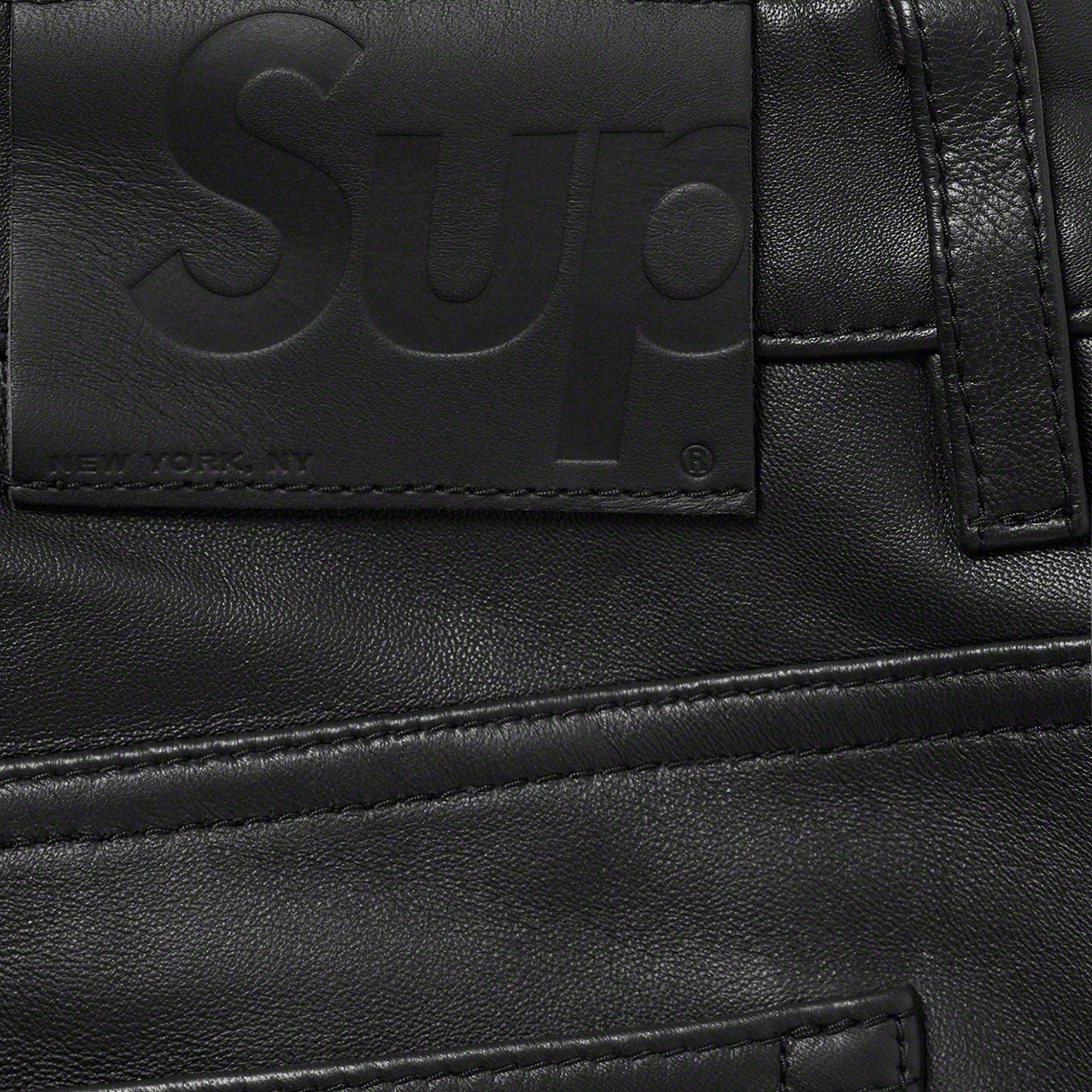 Supreme Leather 5-Pocket Jean (FW22) - Black - $398