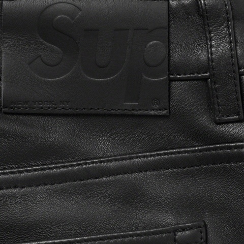 Supreme Leather 5-Pocket Jean - Black