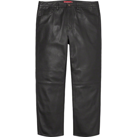 Supreme Leather 5-Pocket Jean - Black