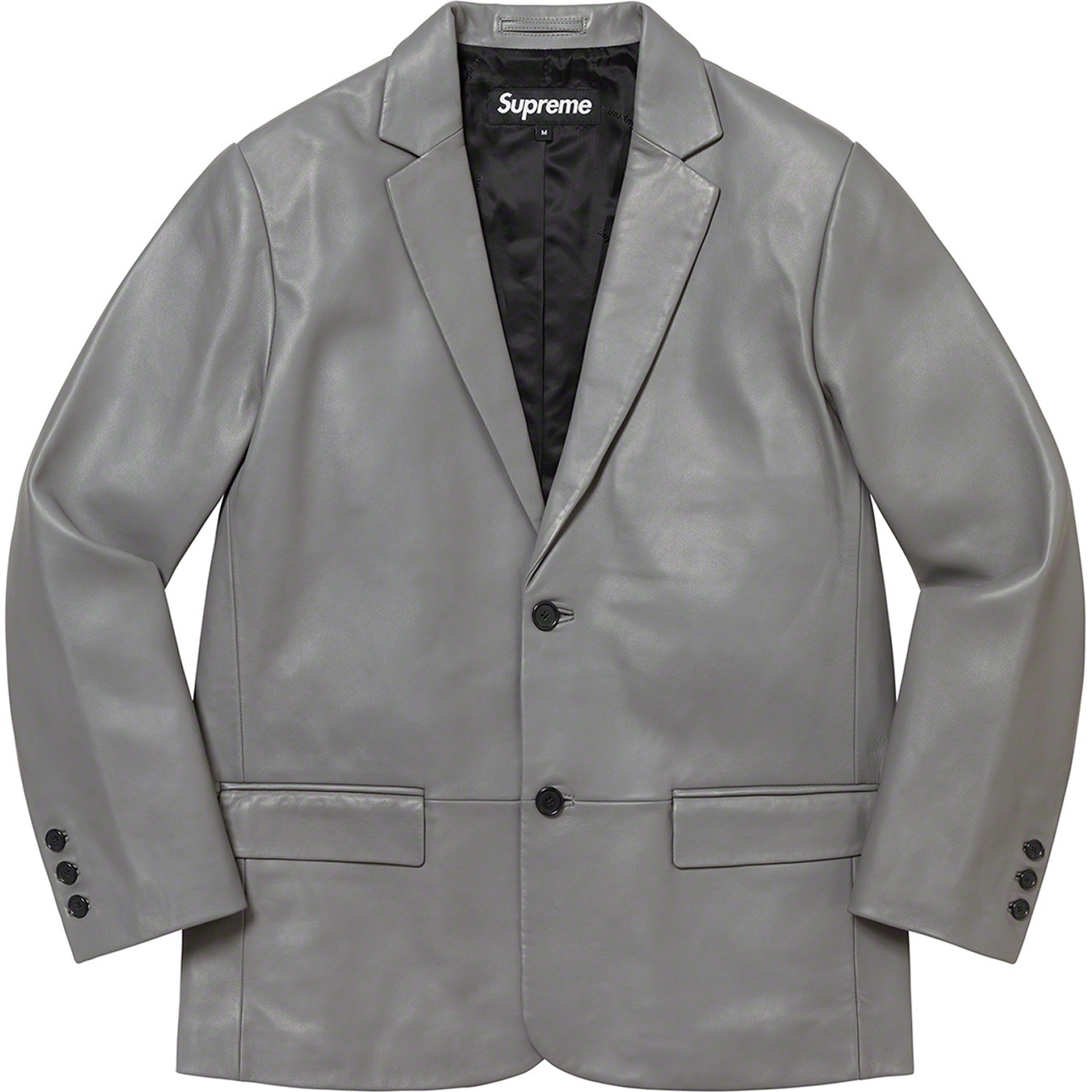 Supreme Leather Blazer (FW22) - Grey - $498