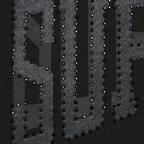 Supreme Rhinestone Shadow Hooded Sweatshirt - Black
