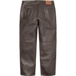 Supreme Leather 5-Pocket Jean (FW22) - Brown