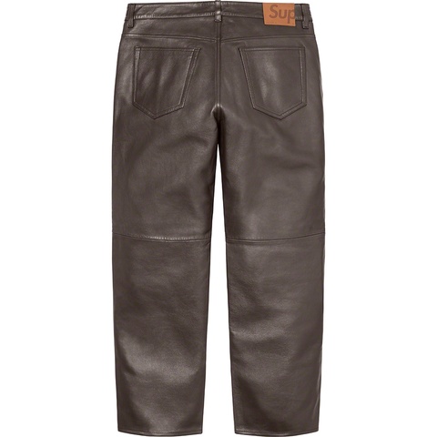 Supreme Leather 5-Pocket Jean - Brown
