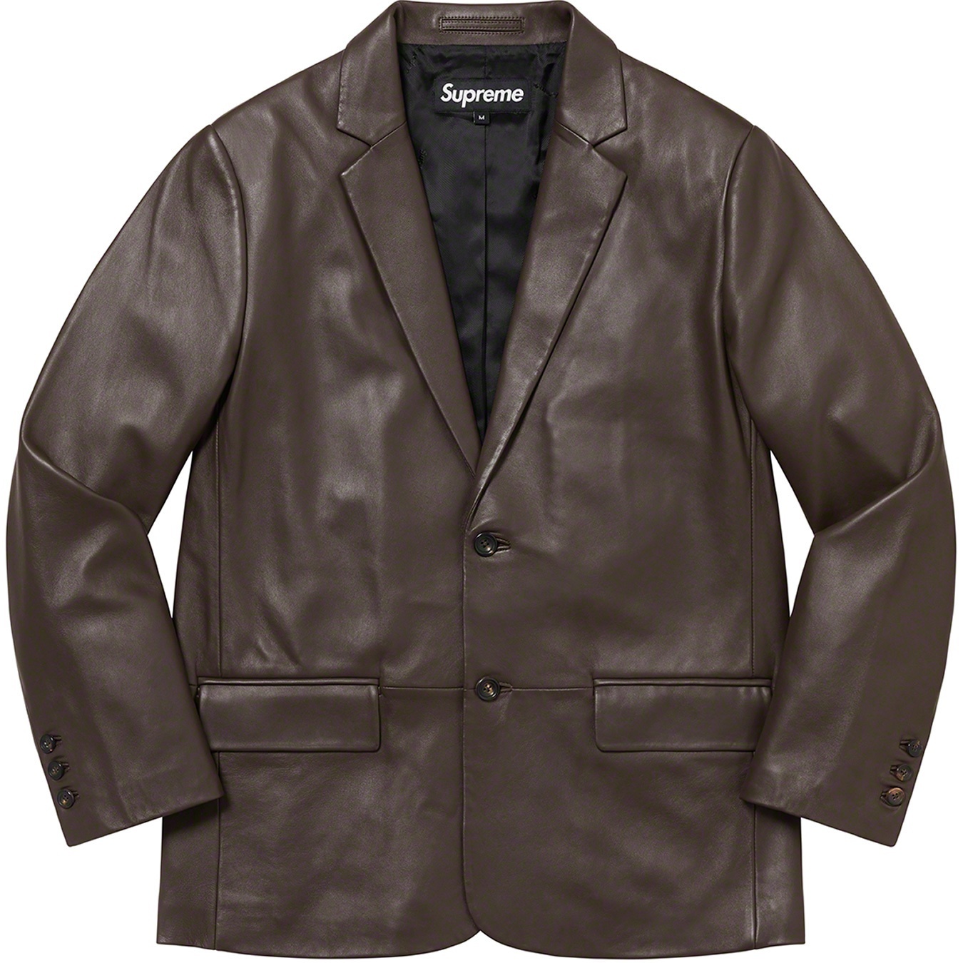 Supreme Leather Blazer (FW22) - Brown - $498
