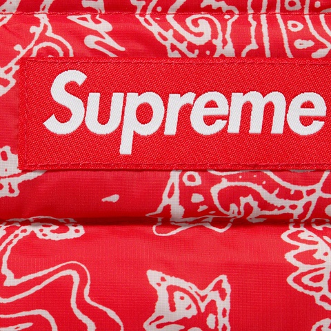 Supreme Micro Down Half Zip Hooded Pullover - Red Paisley
