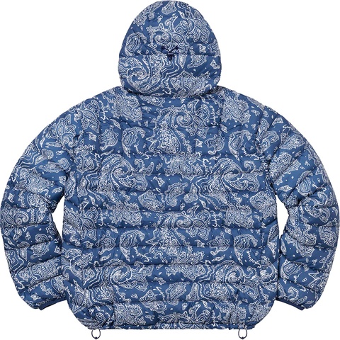 Supreme Micro Down Half Zip Hooded Pullover - Blue Paisley