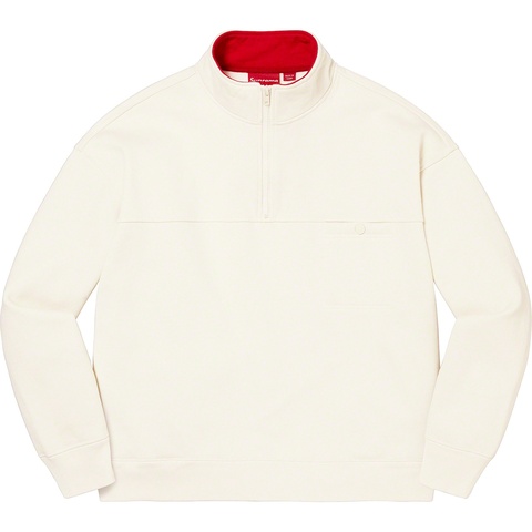 Supreme Washed Half Zip Pullover - Stone