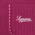 Supreme Contrast Stitch Button Up Sweater (FW22) - Fuchsia
