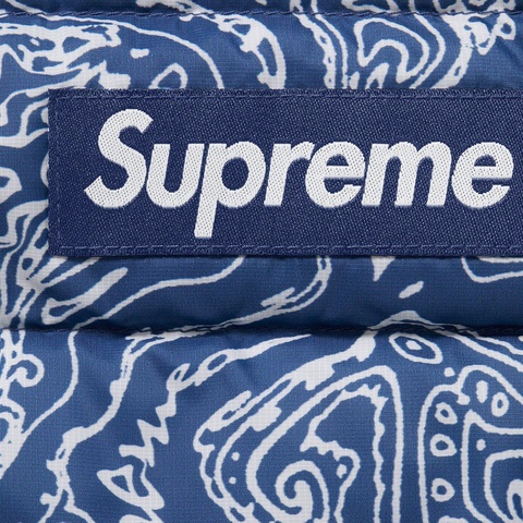 Supreme Micro Down Half Zip Hooded Pullover - Blue Paisley