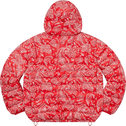 Supreme Micro Down Half Zip Hooded Pullover - Red Paisley