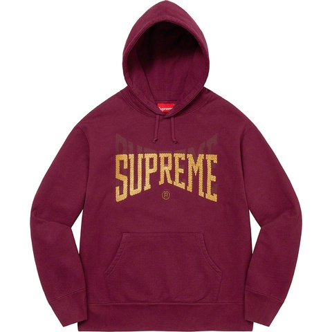 Supreme Rhinestone Shadow Hooded Sweatshirt - Burgundy