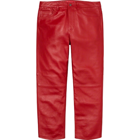 Supreme Leather 5-Pocket Jean - Red