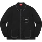 Supreme Contrast Stitch Button Up Sweater (FW22) - Black