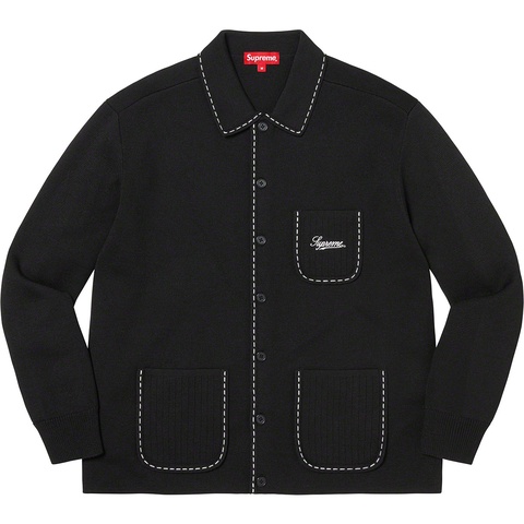 Contrast Stitch Button Up Sweater - SupremeCommunity