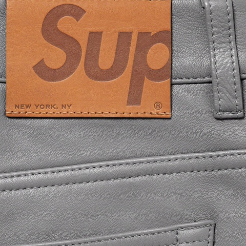 Supreme Leather 5-Pocket Jean - Grey