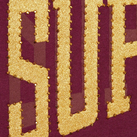 Supreme Rhinestone Shadow Hooded Sweatshirt - Burgundy