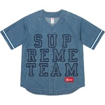 Supreme Denim Baseball Jersey (FW22) - Blue
