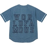 Supreme Denim Baseball Jersey (FW22) - Blue