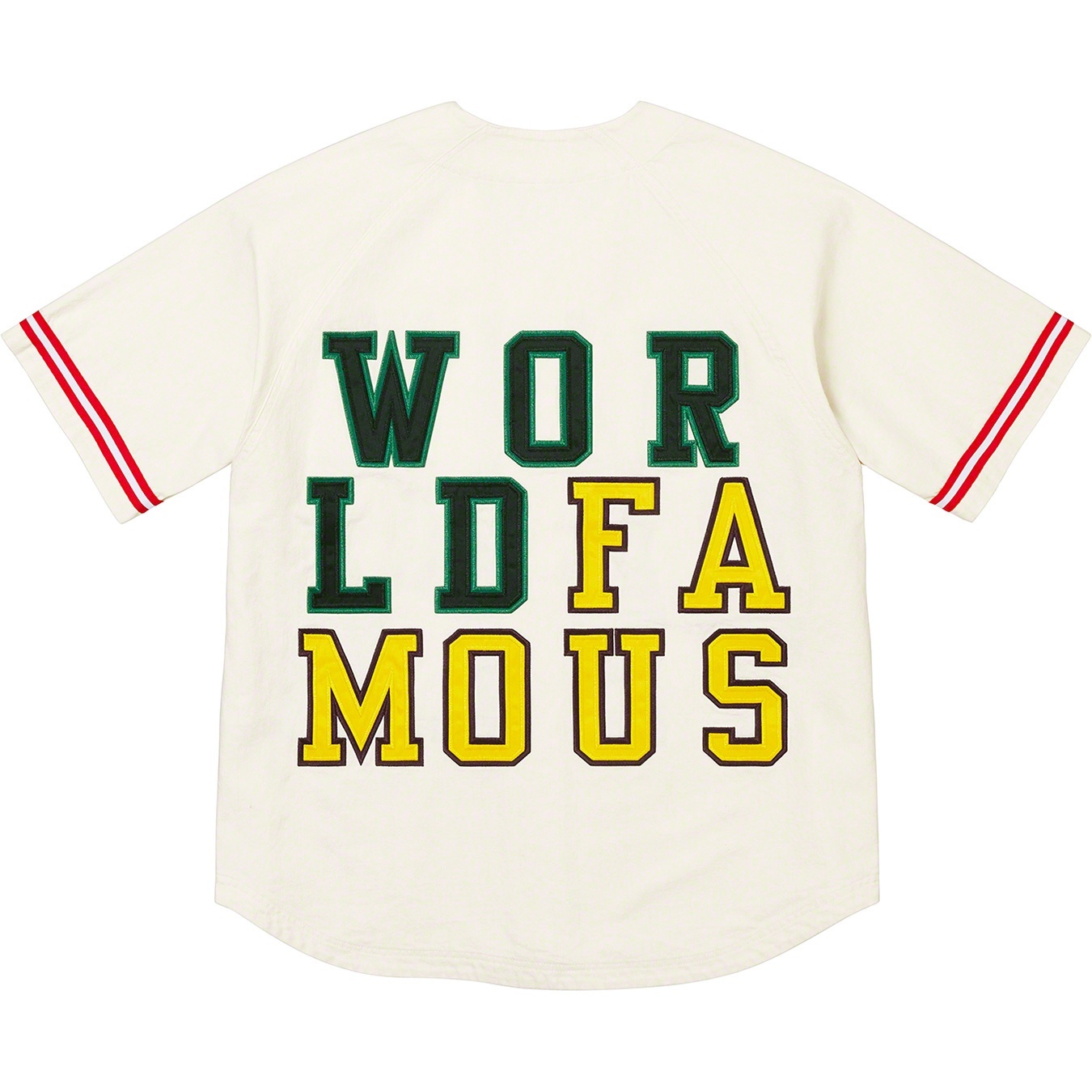 Supreme Denim Baseball Jersey (FW22) - White - $148