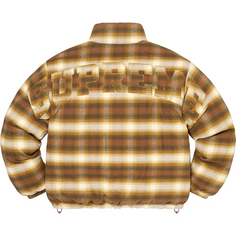 Supreme Flannel Reversible Puffer Jacket - Brown