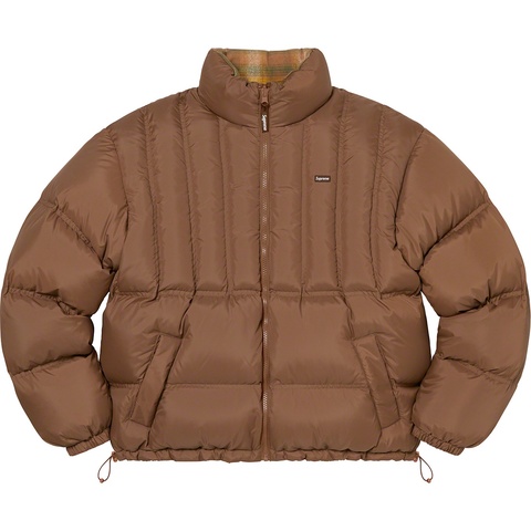 Supreme Flannel Reversible Puffer Jacket - Brown