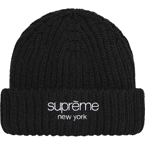 Supreme Ribbed Beanie - Black