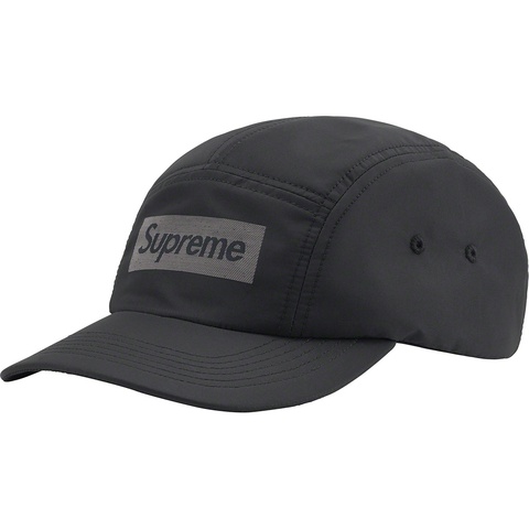 Supreme Reflective Jacquard Logo Camp Cap - Black