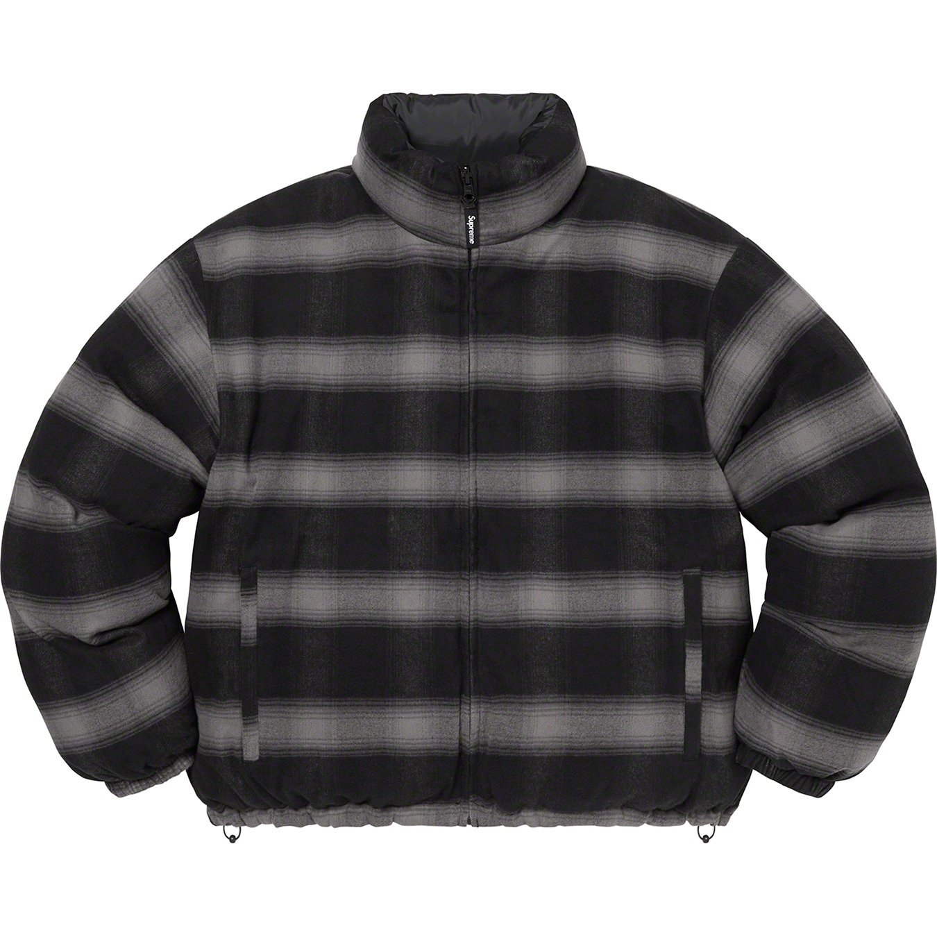 Supreme Flannel Reversible Puffer Jacket (FW22) - Black - $298
