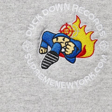 Supreme Duck Down Records Hooded Sweatshirt - Heather Grey