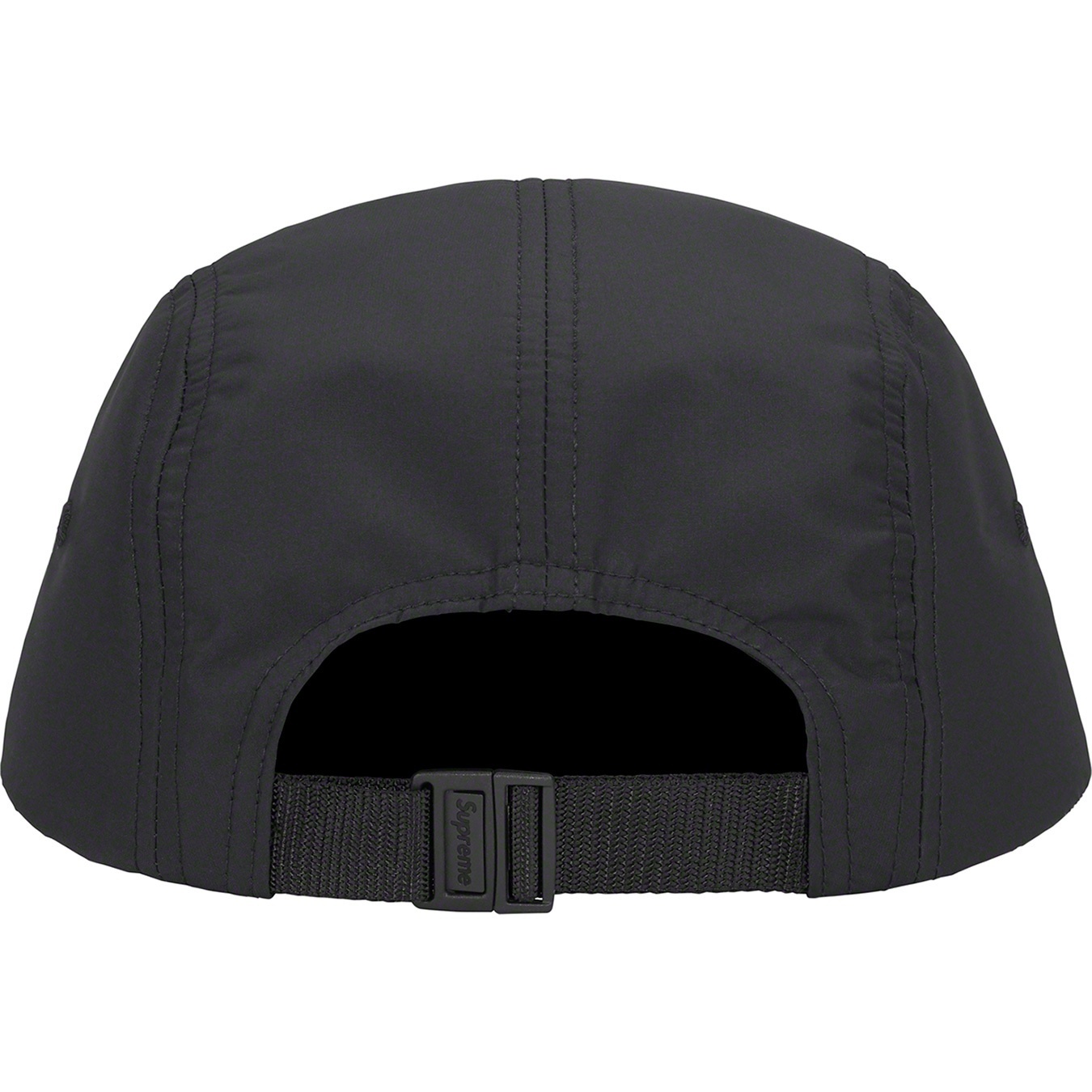Supreme Reflective Jacquard Logo Camp Cap (FW22) - Black - $58