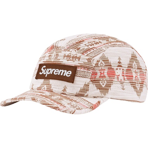 Supreme Woven Pattern Camp Cap - Tan