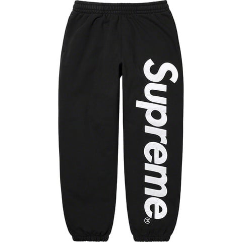Supreme Satin Appliqué Sweatpant - Black