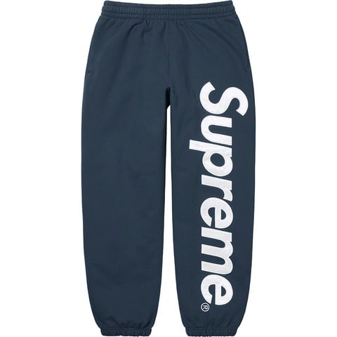 Supreme Satin Appliqué Sweatpant - Navy