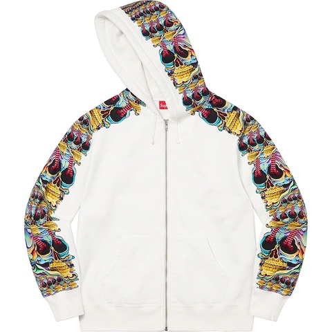 Supreme Skulls Zip Up Hooded Sweatshirt - White