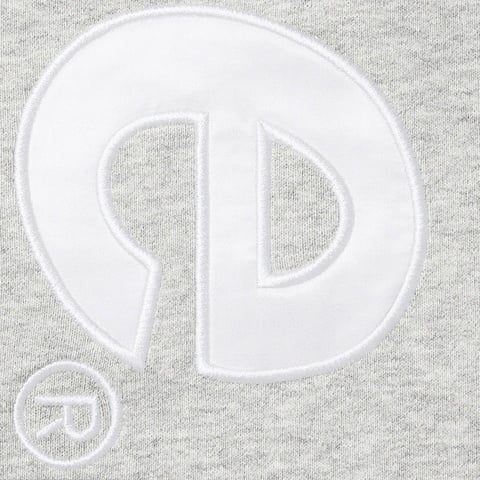 Supreme Satin Appliqué Hooded Sweatshirt - Heather Grey