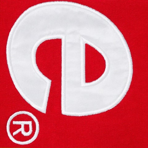 Supreme Satin Appliqué Hooded Sweatshirt - Red