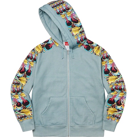 トップス Supreme Skulls Zip Up Hooded Sweatshirt Supreme Skulls Zip Up Hooded Sweatshirt White Men's - FW22 - US
