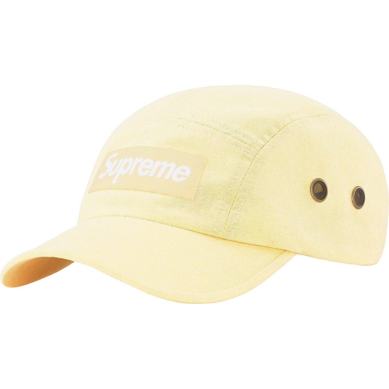 Supreme Brushed Cordura Camp Cap (FW22) - Pale Yellow - $54