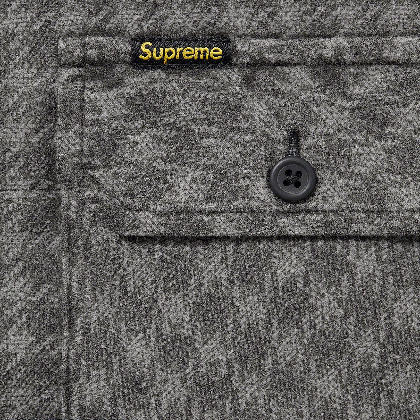 Supreme Houndstooth Flannel Hooded Shirt (FW22) - Black - $148
