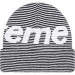 Supreme Big Logo Beanie (FW22) - Black Stripe